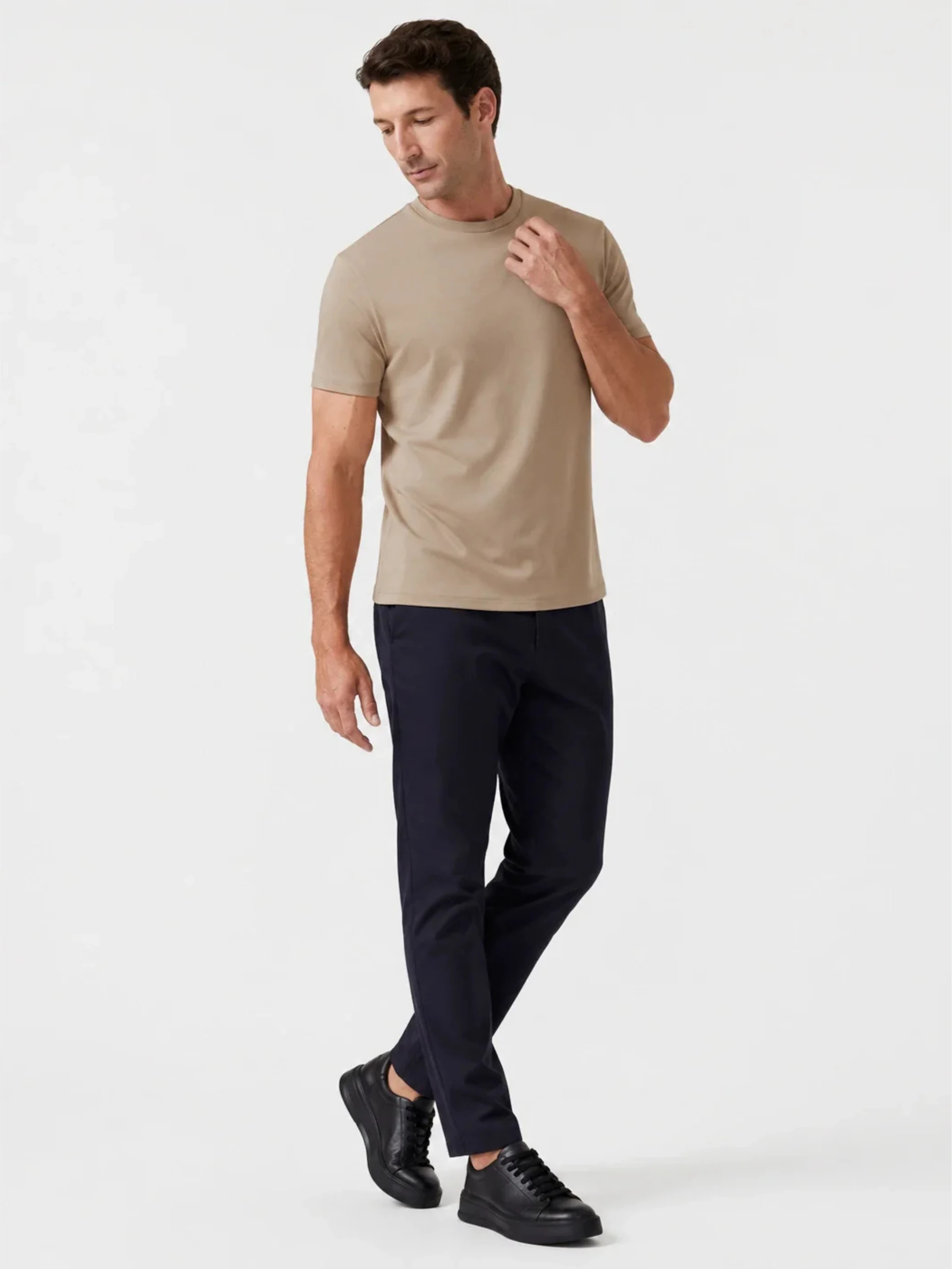 Camiseta Algodão Seda - Areia