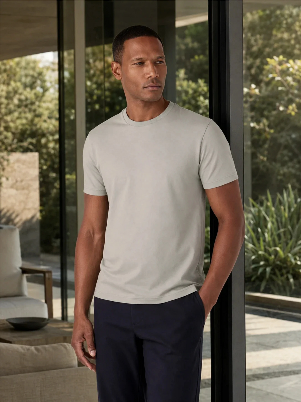 Camiseta Algodão Seda - Gelo