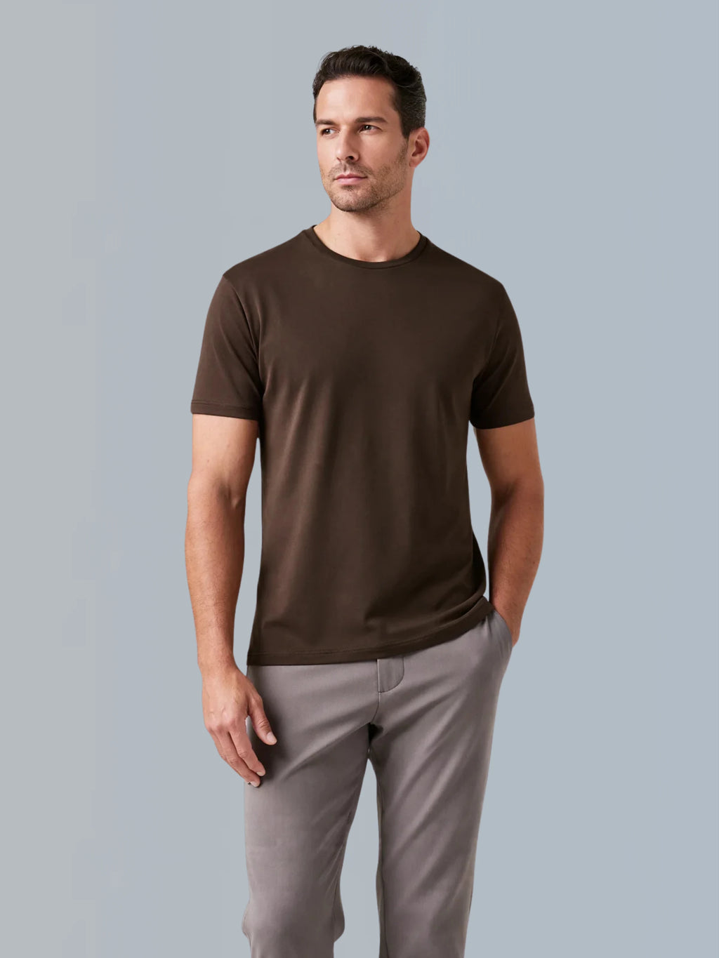 Camiseta Algodão Seda - Marrom