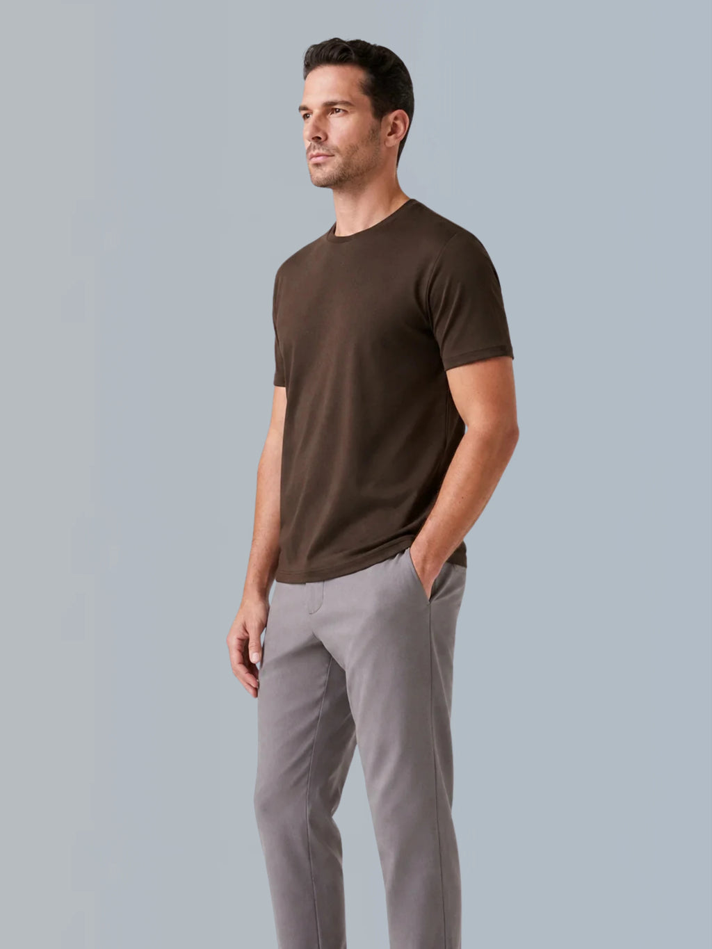 Camiseta Algodão Seda - Marrom