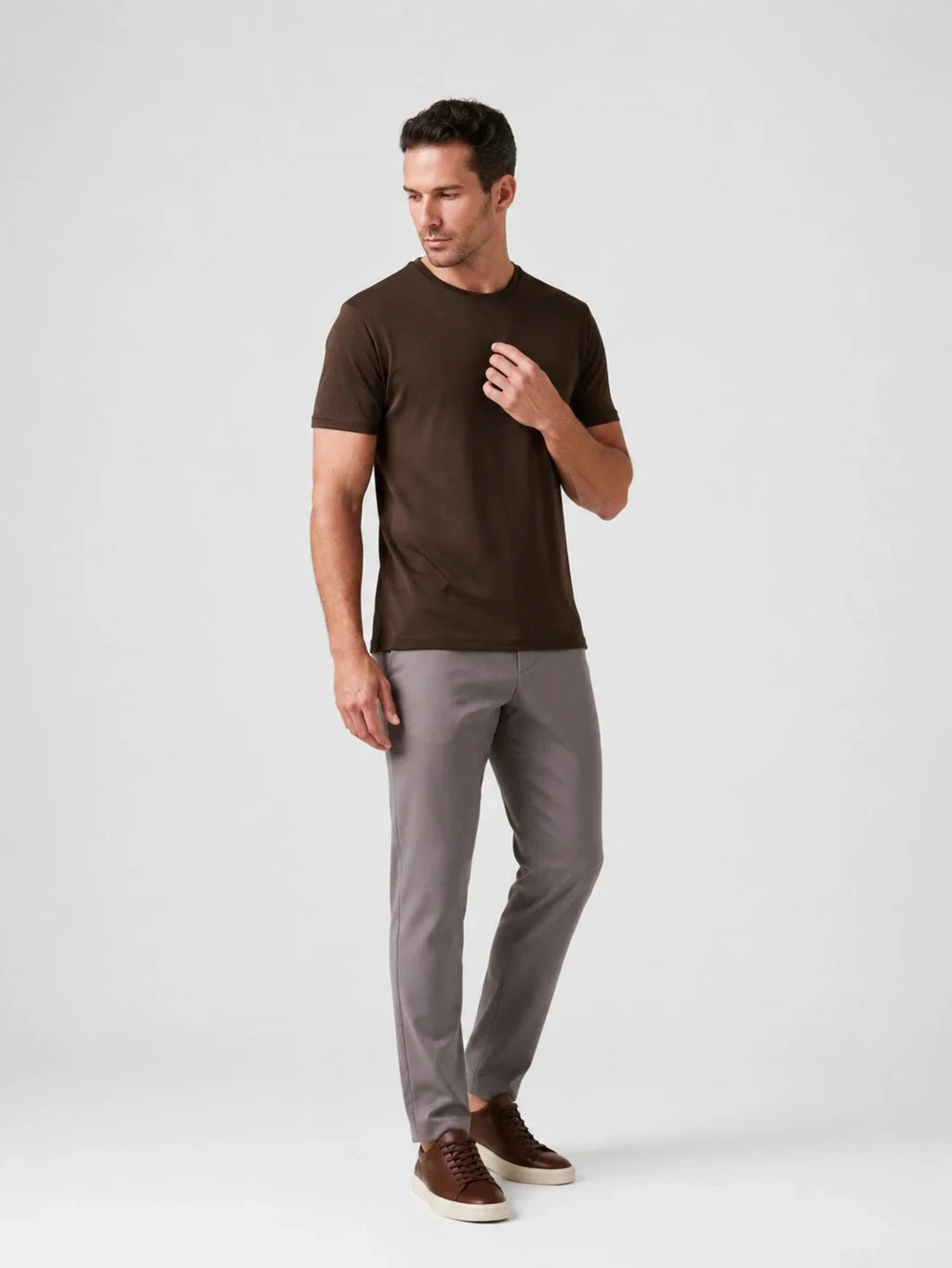 Camiseta Algodão Seda - Marrom