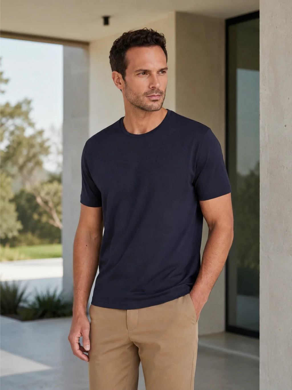 Camiseta Algodão Seda - Marinho