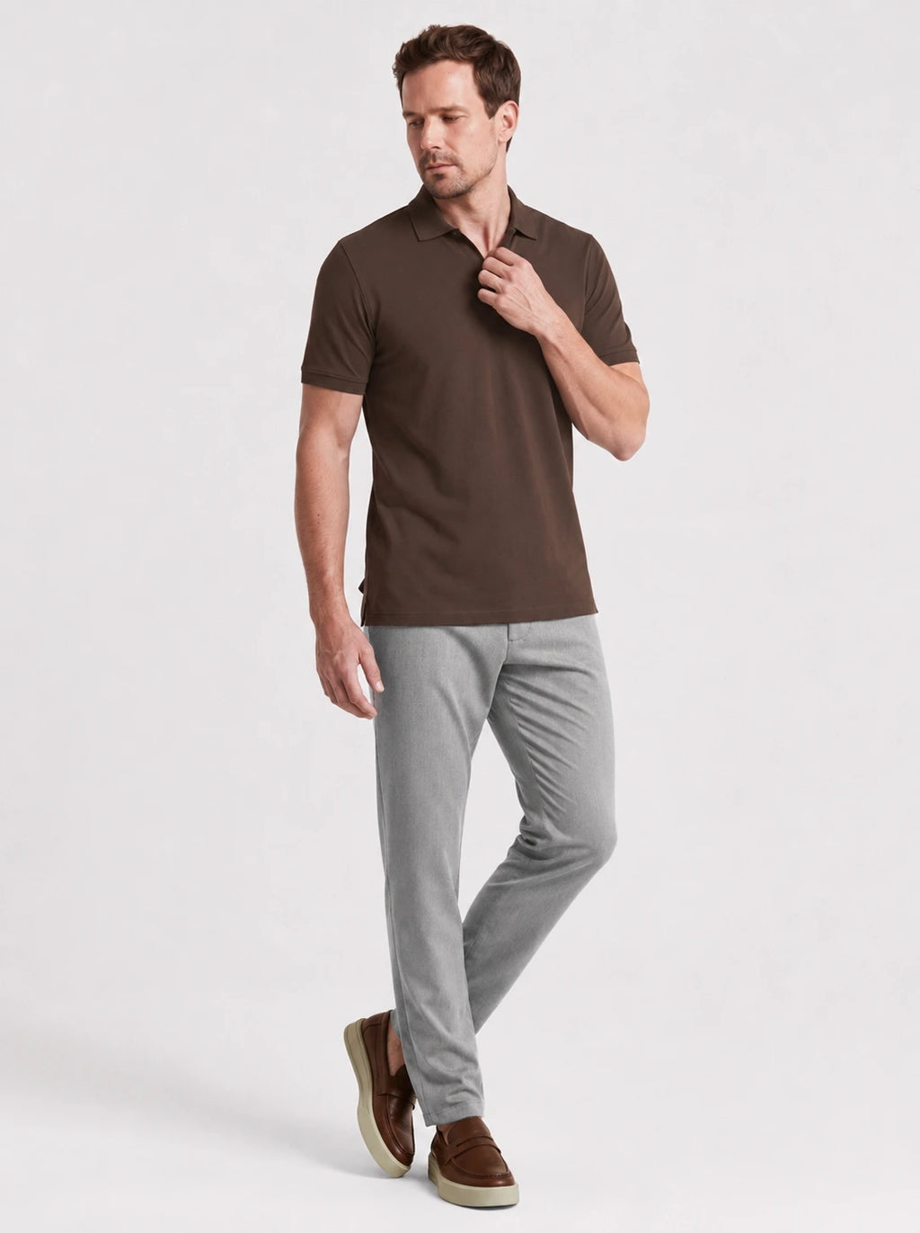 Polo V Pima Premium - Chocolate