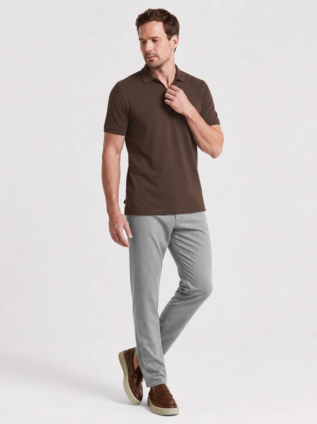 Polo V Pima Premium - Chocolate