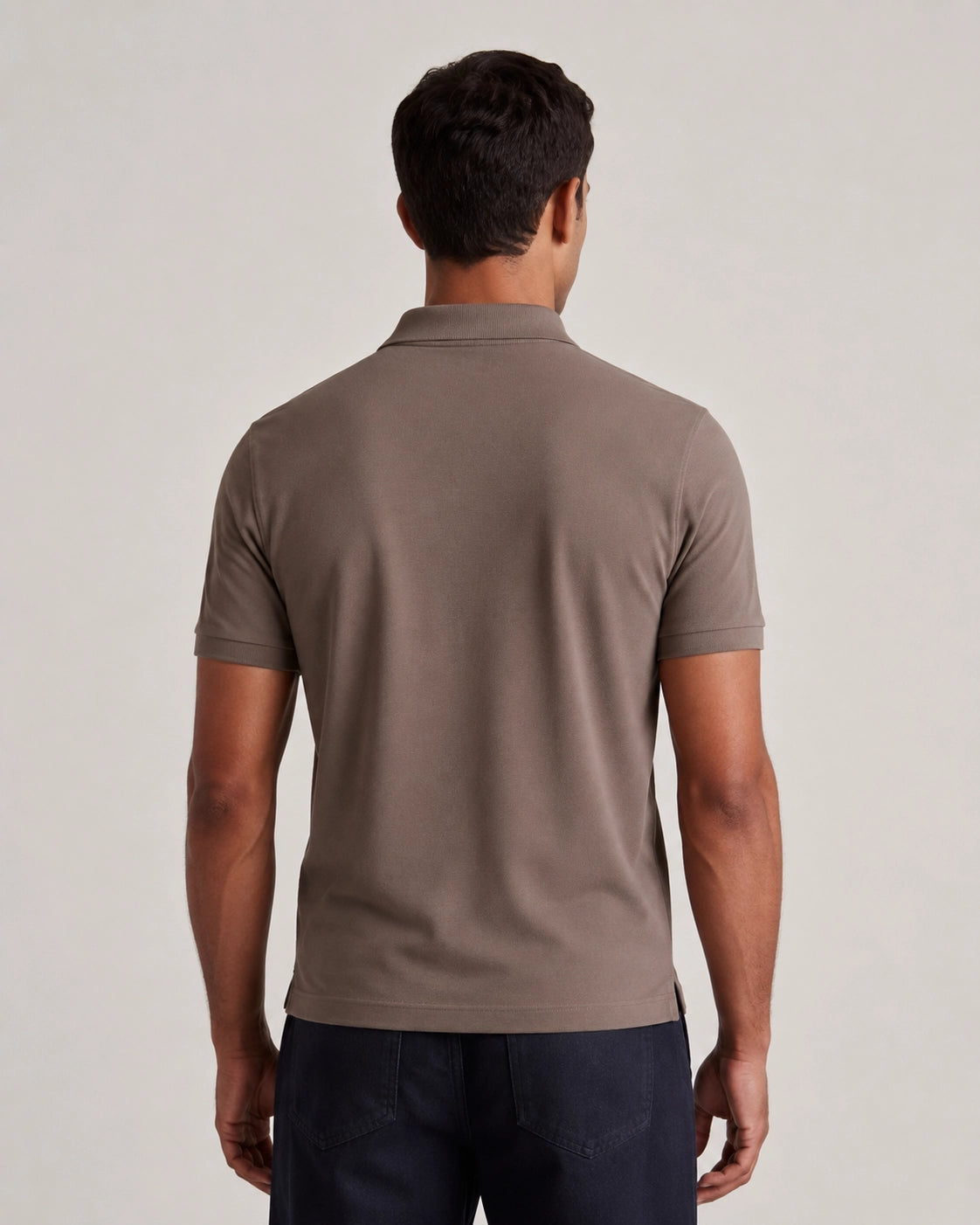 Polo 2 Botões Premium Algodão Pima - Taupe