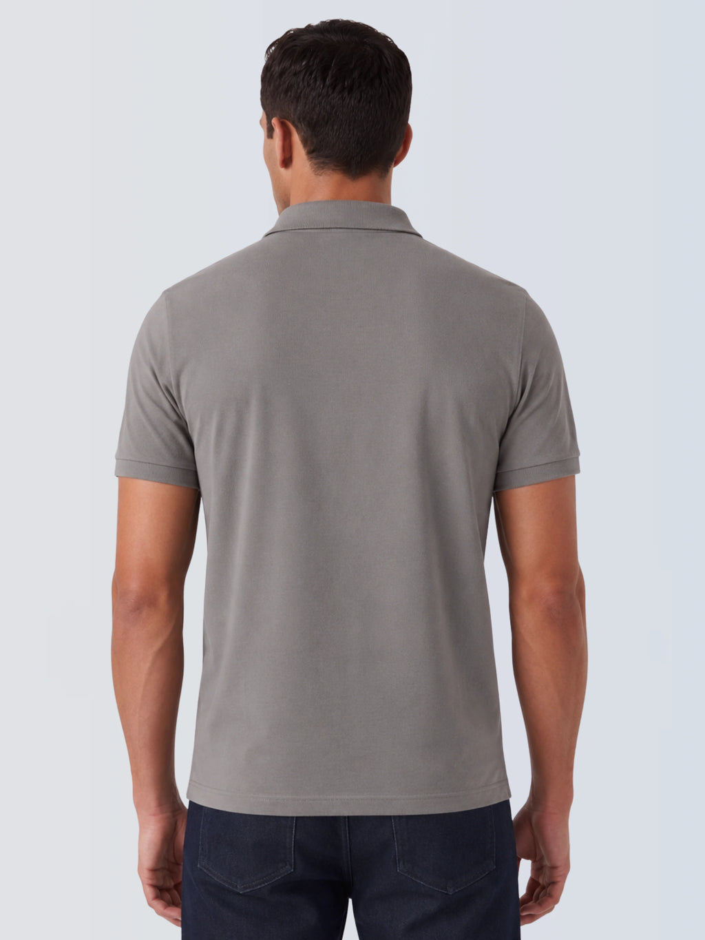 Camisa Polo 2 Botões Premium Algodão Pima - Cinza