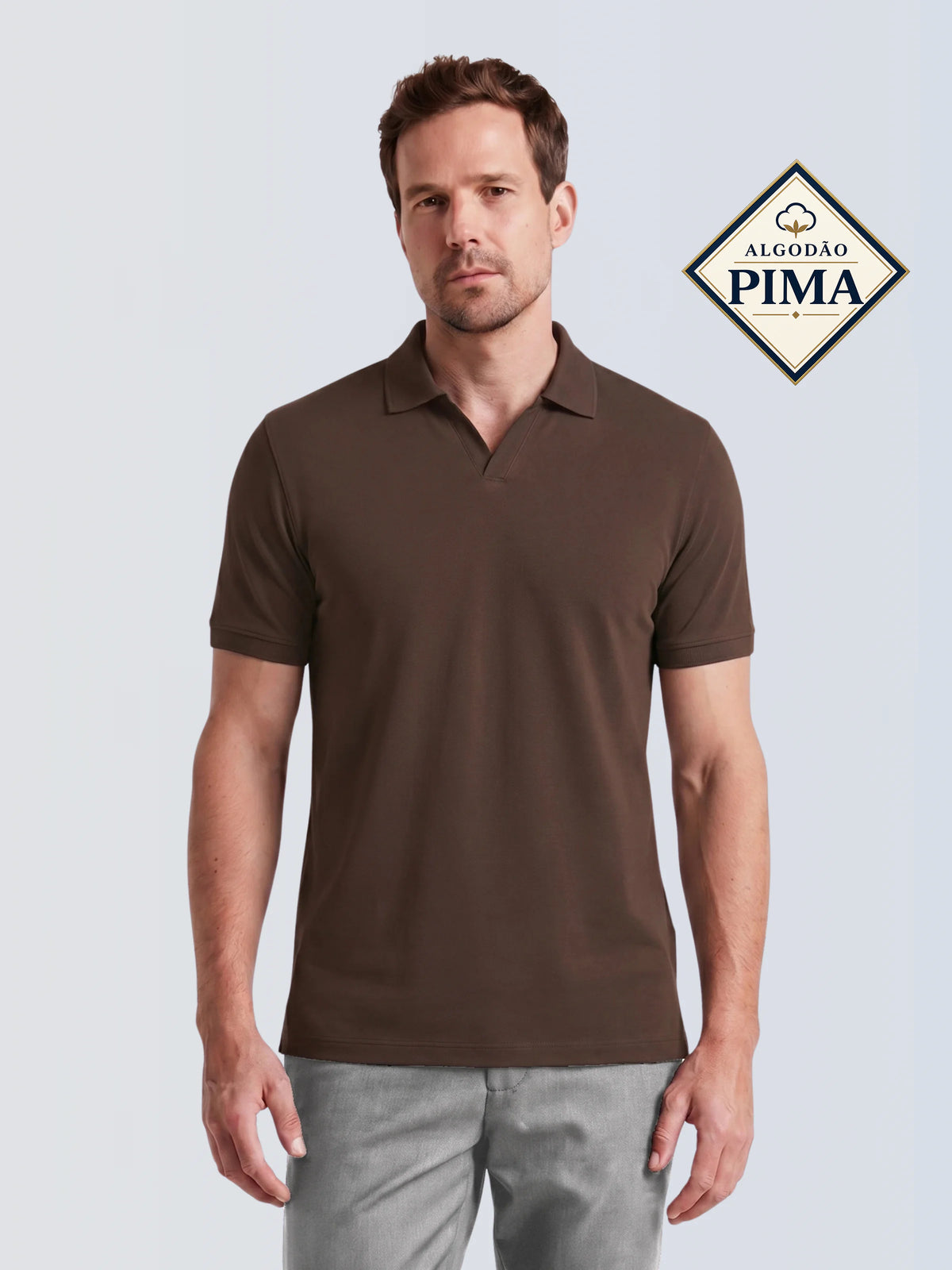 Polo V Pima Premium - Chocolate