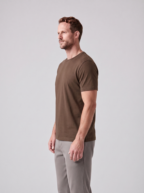 Camiseta Interloque Essential Algodão Pima - Chocolate