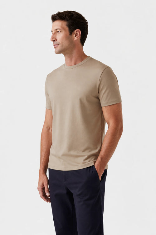 Camiseta Algodão Seda - Areia