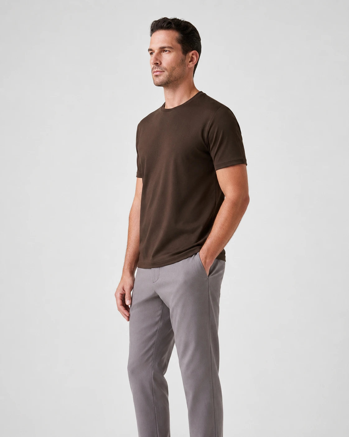 Camiseta Algodão Seda - Marrom