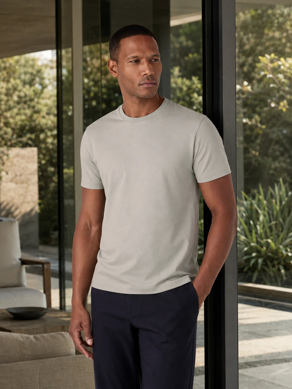 Camiseta Algodão Seda - Gelo