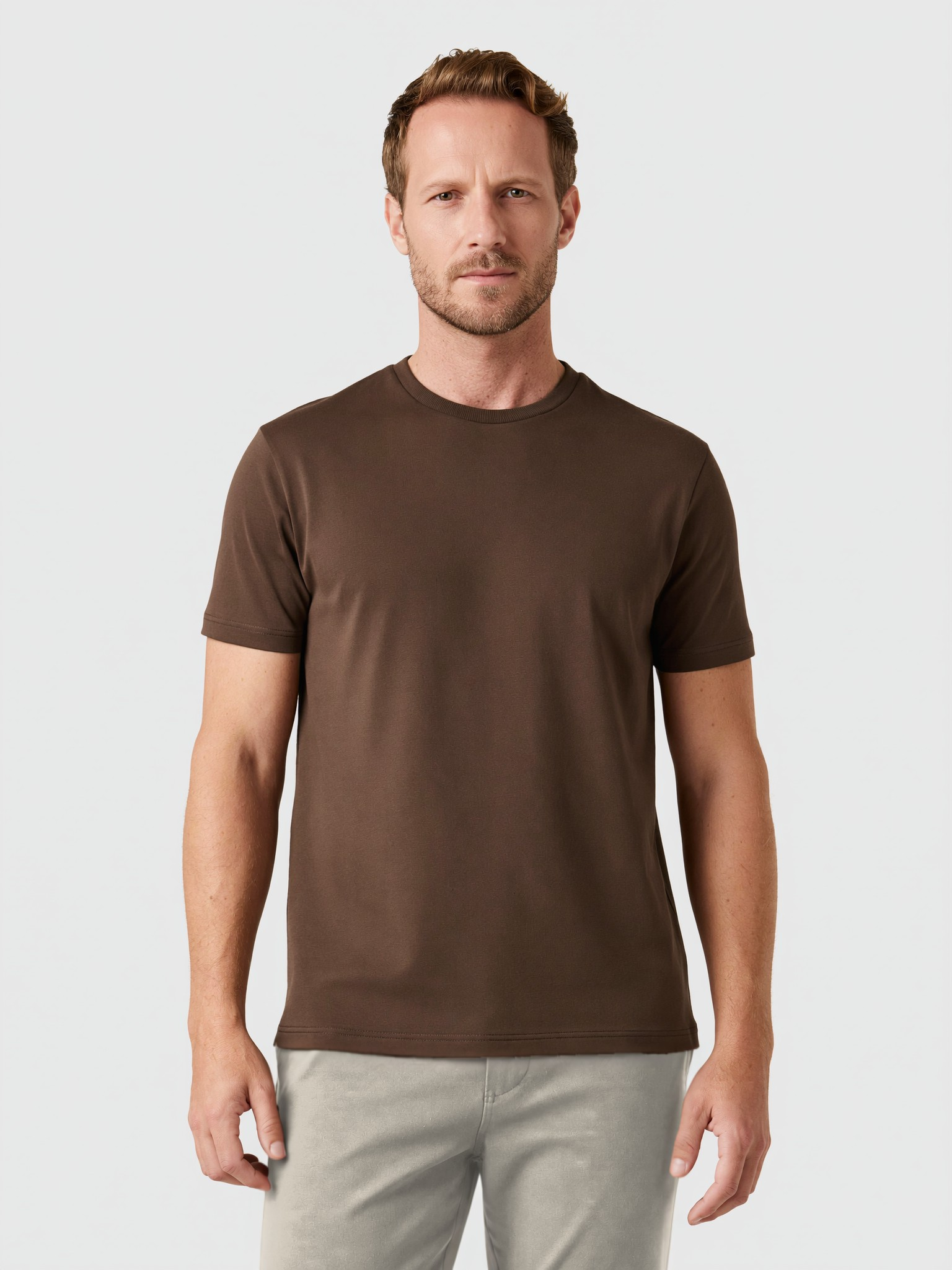 Camiseta Interloque Essential Algodão Pima - Chocolate