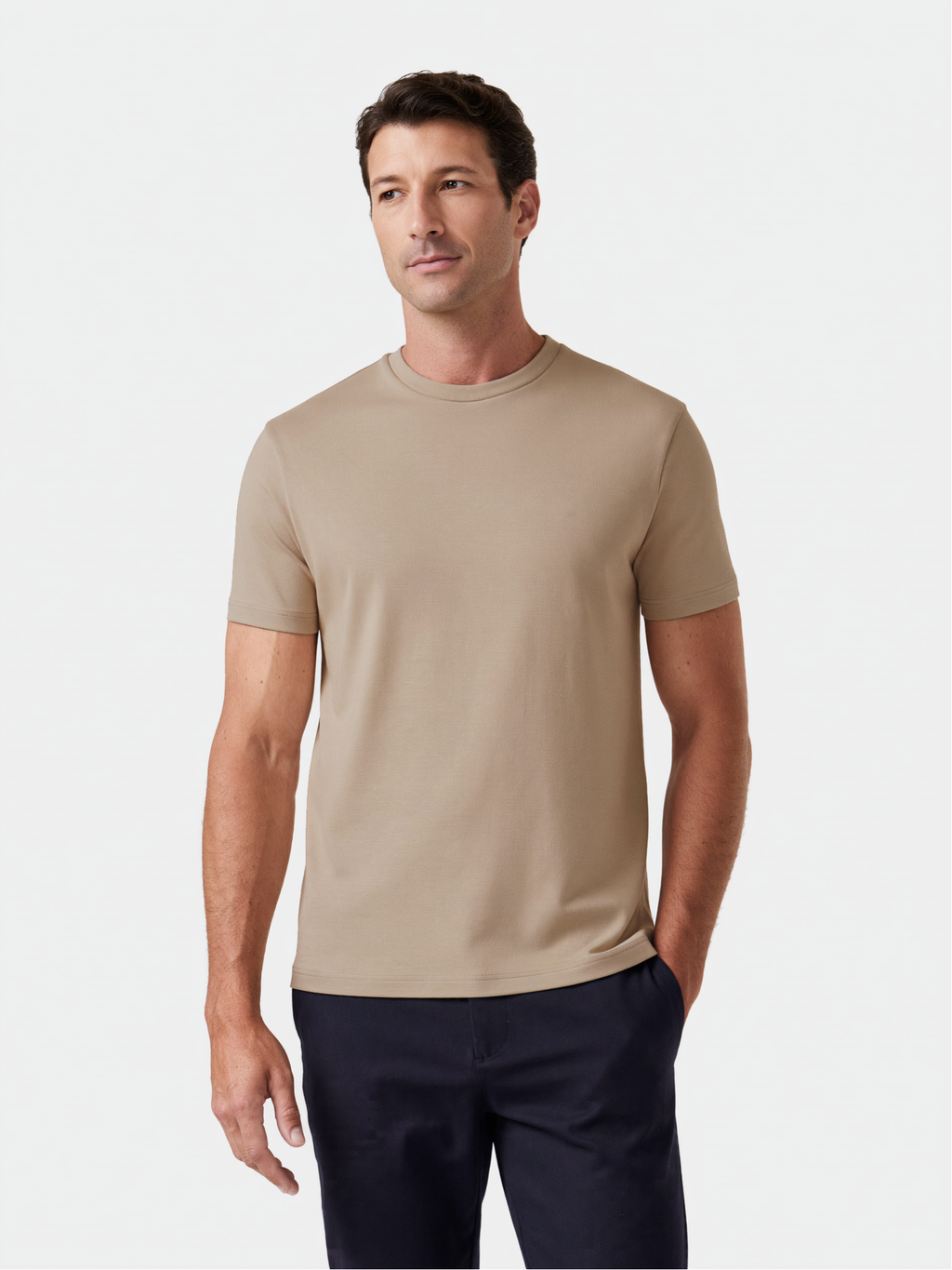 Camiseta Algodão Seda - Areia