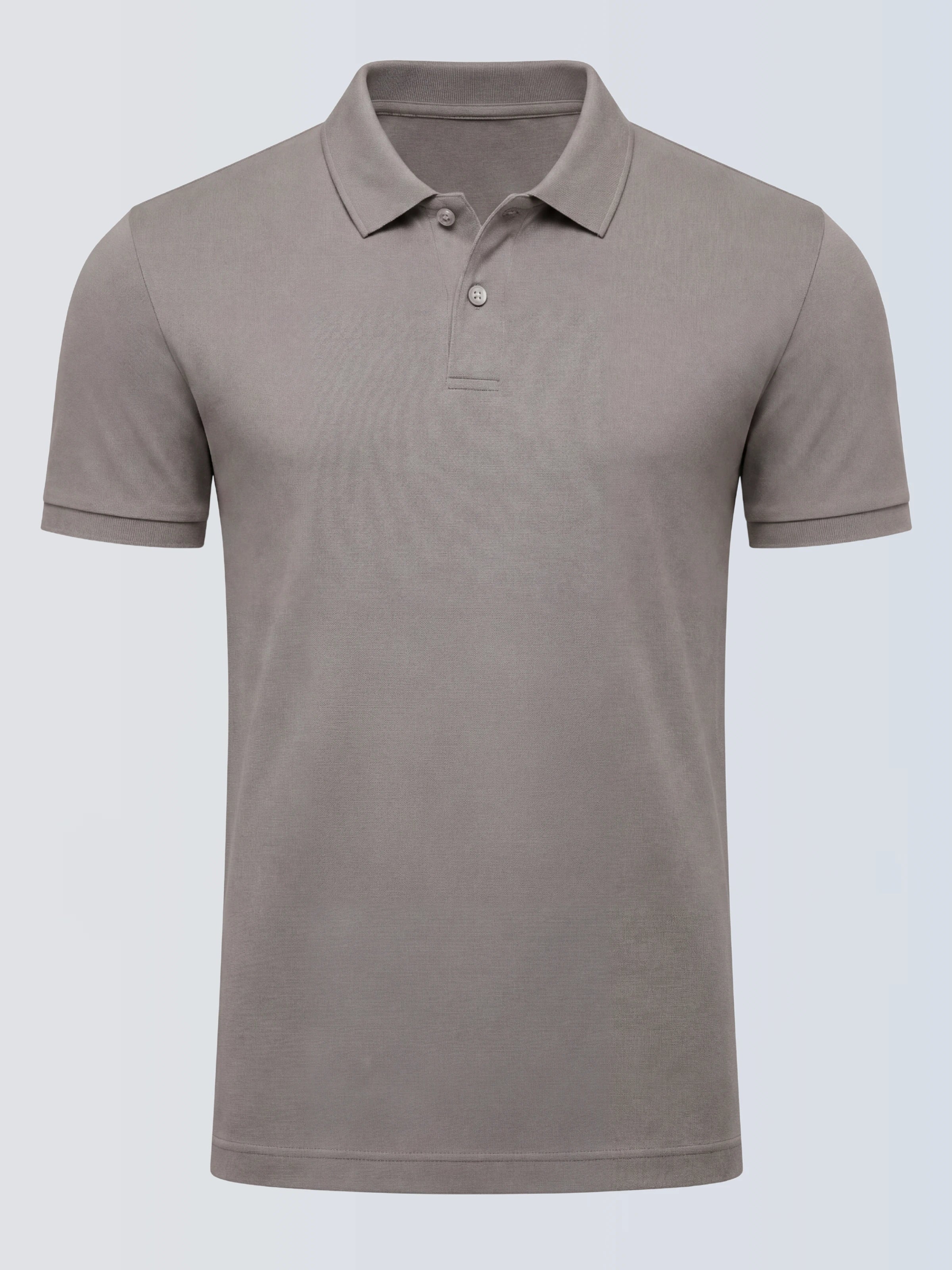 Camisa Polo 2 Botões Premium Algodão Pima - Cinza