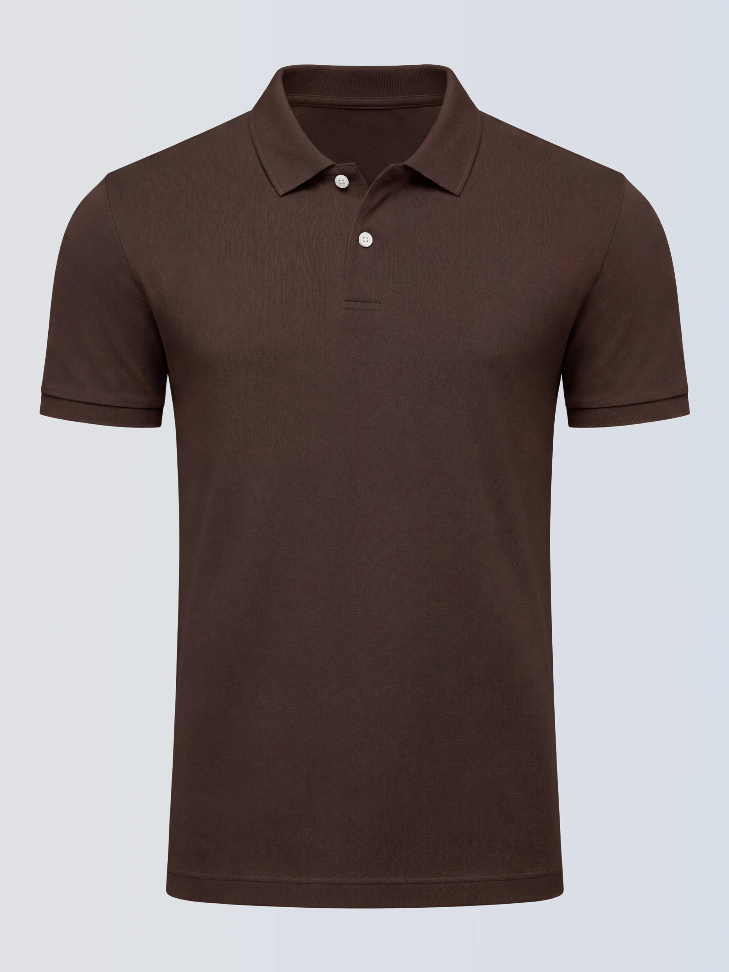 Camisa Polo 2 Botões Premium Algodão Pima - Chocolate