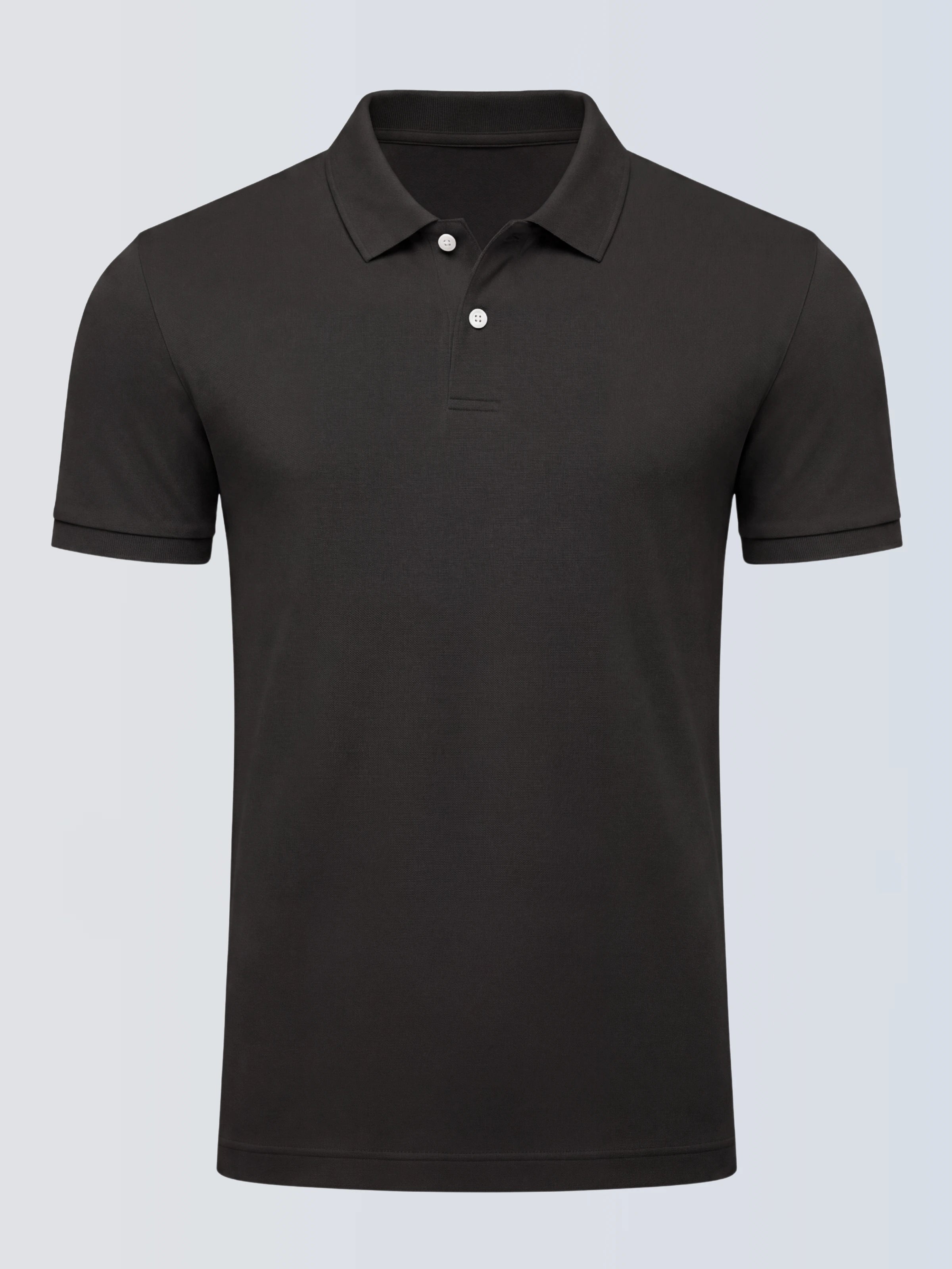 Camisa Polo 2 Botões Premium Algodão Pima - Preta