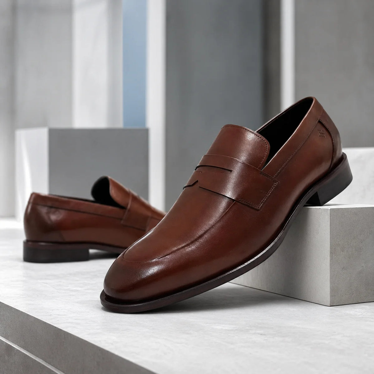 Sapato social masculino marrom em couro clássico premium elegante