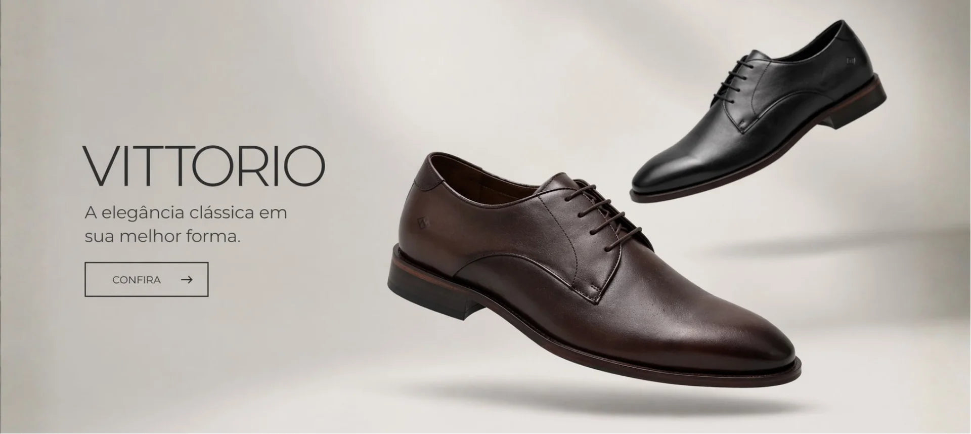 Sapato social masculino Vittorio em couro marrom e preto clássico elegante